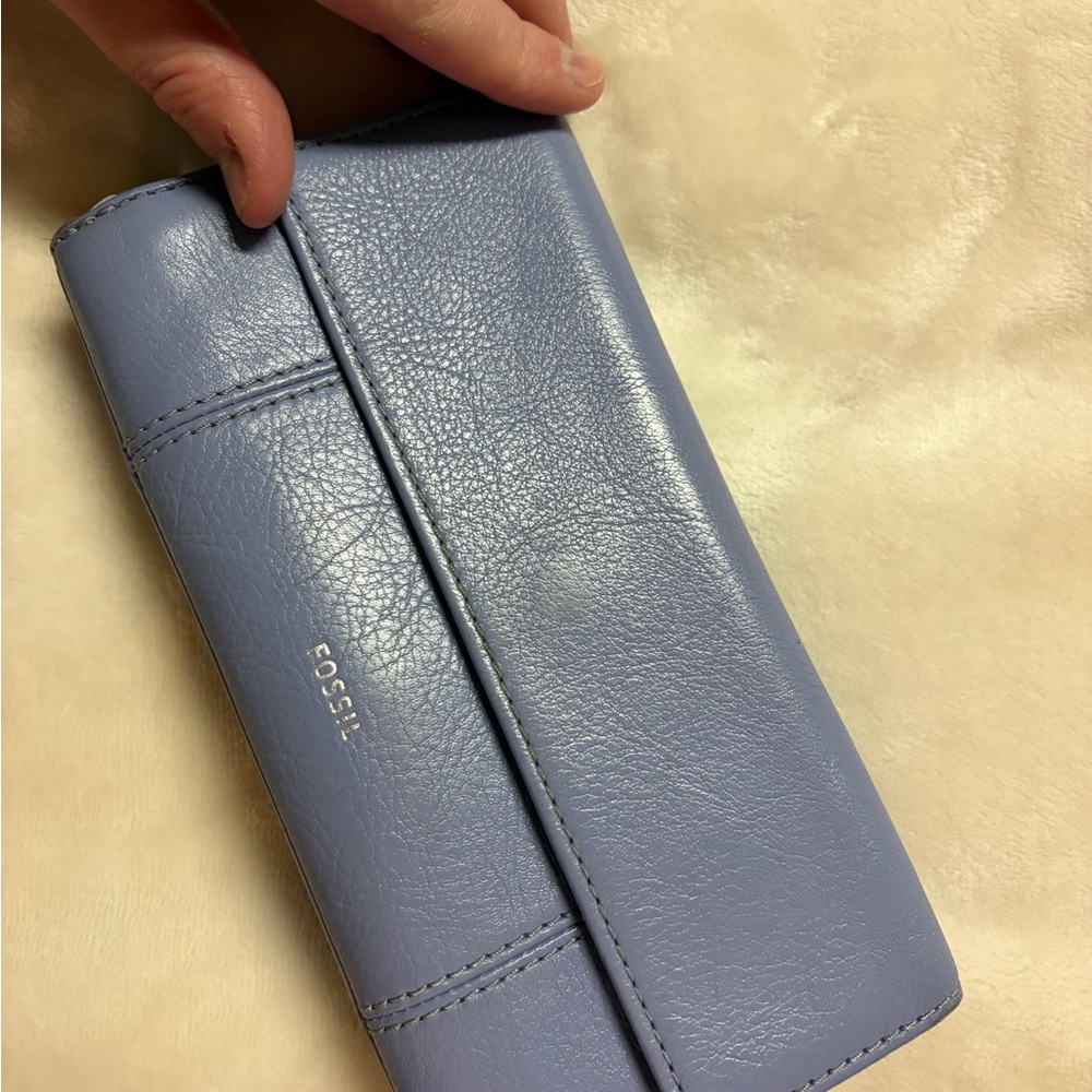 Fossil Periwinkle Leather Long Wallet